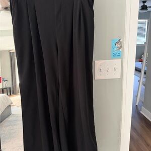 HALARA Black High Waisted Pocket Wide Leg Waffle Work Pants